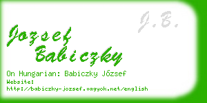 jozsef babiczky business card